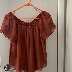 Dark blush pink sheer blouse